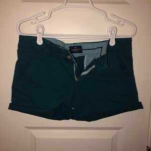 AEO Dark Teal MIDI Stretch Shorts